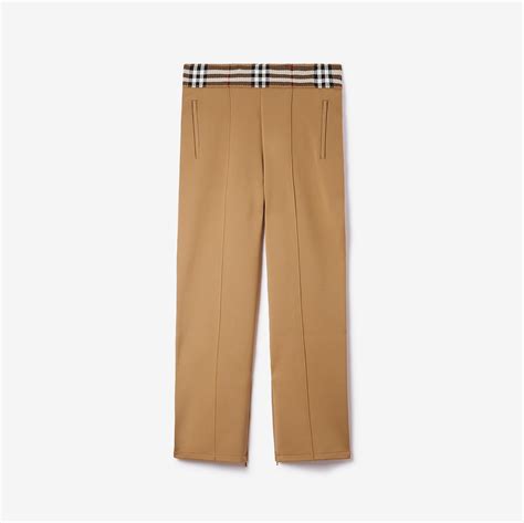 burberry check trim jogging pants